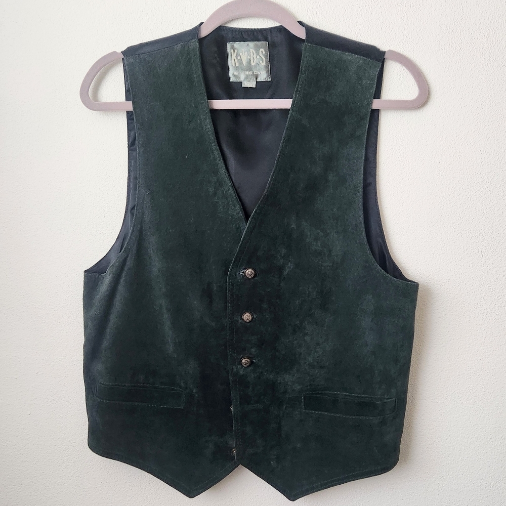 Vtg Green Suede Vest